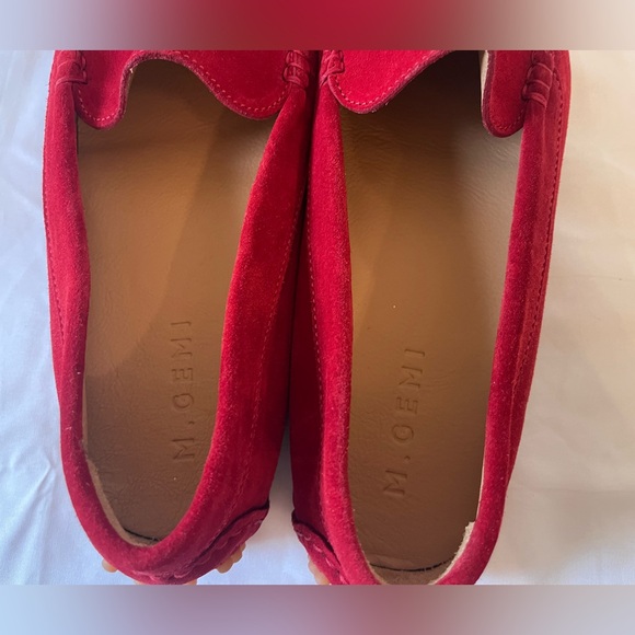 M. Gemi Red Suede Driving Loafers - Picture 6 of 9